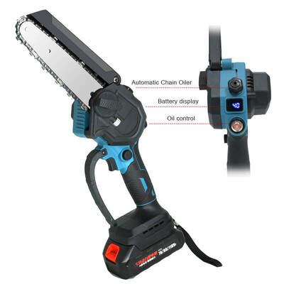6 Inch Portable Battery Powered Chainsaw With Oil Pump Lightweight Cordless Electric Chainsaw For Wood